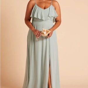 Birdy Grey Jane Convertible Dress With Slit Sage 2x Midi